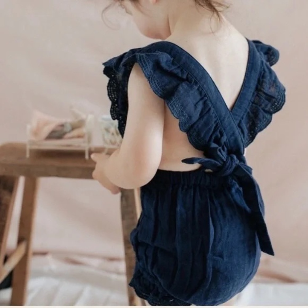 Jamie Kay Organic Cotton Muslin Evie Playsuit - Size 4 - Peacock Blue